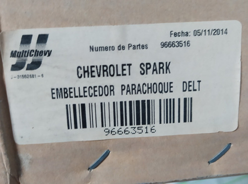 Embellecedor Spark Parachoque Delantero Chevrolet 96663516 * Foto 4