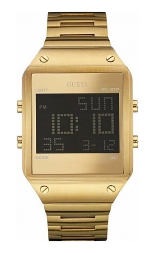 Reloj Guess Digital Tipo Brazalete Dorado En Acero W0596g3