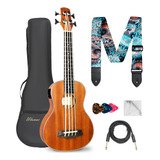 Ulumac Ukelele Bajo Electrico, Ubass De Caoba De 30 Pulgadas