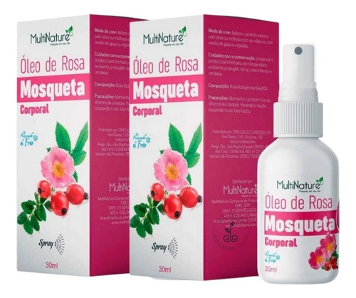 Kit 2 Óleo De Rosa Mosqueta 30ml Spray Clareador Multinature