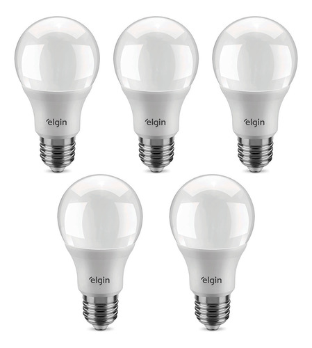 Kit 5 Lâmpadas Led Bulbo A60 12w 3000k E27 Luz Amarela Elgin