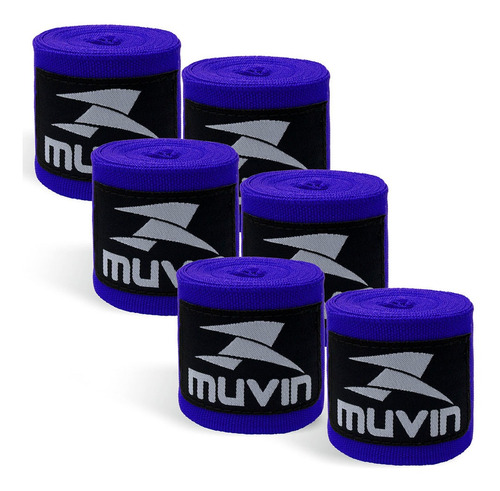 Kit Bandagem Elástica 3m Muvin C/ 3 Pares - Boxe Muay Thai