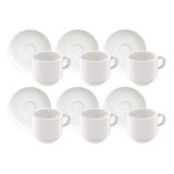 Tazas De Café Y Plato Porcelana Tramontina Paola X 6 Piezas