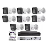 Nvr 08 Canais Hikvision Poe + 08 Cameras Ip Áudio + Hd 1tera