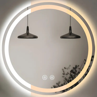 Espejo Led Baño Redondo Touch 60*60cm,Espejo De Tocador Moderno Redondo,espejo De Pared Regulable Con Antivaho Y Botones Táctiles Inteligentes,3000k\u002F4000k\u002F6000k 3 Modo Luz Ajustable,marco Nude | Meses sin interés