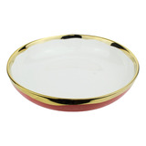 Bowl Summer Rosa Com Borda Dourada 23cm We Make