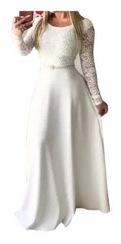 Vestido Longo Noiva Casamento Civil , Evase , Rodado #no6