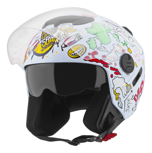 Capacete Aberto Pro Tork New Atomic Universe Brilhante