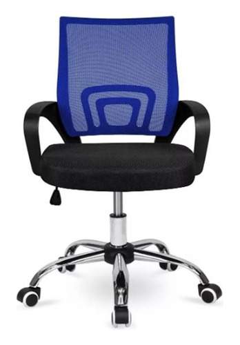 Sillas Oficina Escritorio Ejecutiva Azul Y Negro Melshop Home Office Altura Ajustable Regulable Para Negocios Rueditas Estudio Ergonomica Giratoria Secretarial Duradera Tapizado Respirable