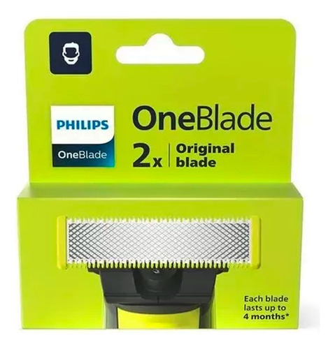 Kit 2 Lamina Refil Barbeador Eletrico Philips Oneblade Qp210