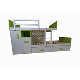 Dormitorio Infantil, Camas Desplazadas + Cama Deslizante