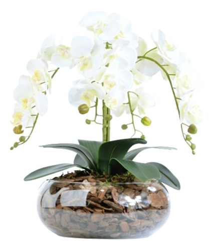 Arranjo Centro De Mesa De Orquídea Branca 3d