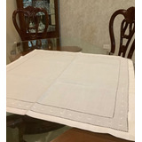 Mantelito Cuadrado O Carpeta Con Repulgo Blanco Y Deshilada