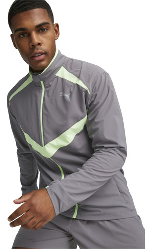 Campera Puma Run Ultrawave Hombre Running Gris