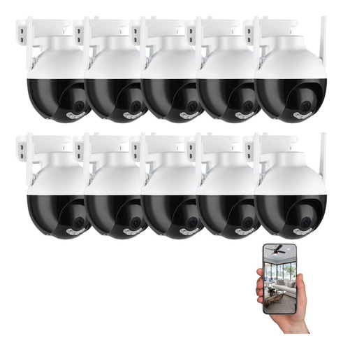 10 Câmeras Ip Ptz Wifi 8mp 4k Detecção Humana Visão Noturna