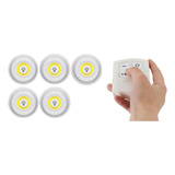 Kit 5 Luminárias Led Armário Luz Emergência Controle Spot