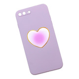 Funda + Sujetador Lisa Corazon Lila Rosa Compatible iPhone