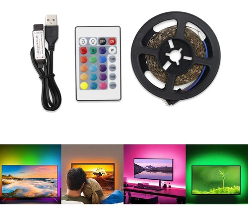 Tira Luces Led Rgb 5050 Usb 5m Decoracion Gamer Tv Pc