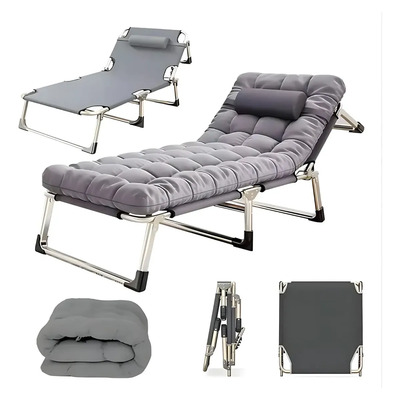 Catre Plegable Para Acampar Reforzar Con Colchoneta Camastro Gris | Envío gratis