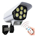 Camara Seguridad Vigilancia Exterior Falsa Foco Led Solar