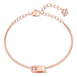 Pulsera Swarovski North, Blanco, Baño De Oro Rosa