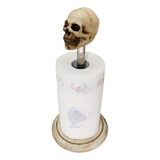 Soporte Para Toallas De Papel De Calavera De Madera Blanca R