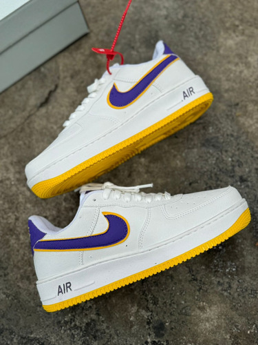 Tenis Esportivo Air Force 1 Hungria Lakers Original Basquete