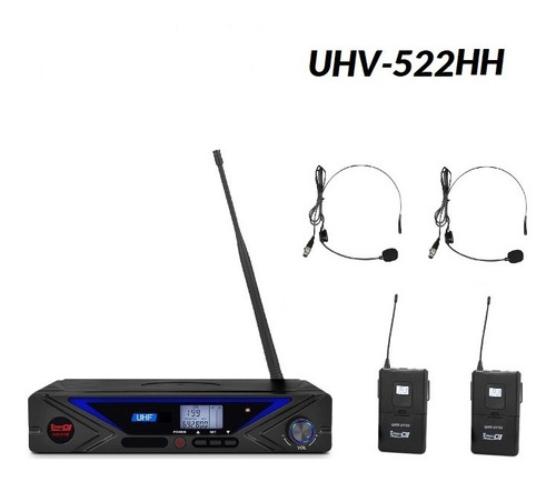 Microfono Inalambrico Doble De Diadema Pro Dj Uhv522hh