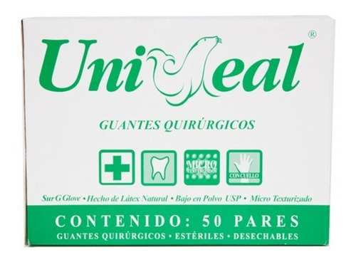 Guante Para Cirujano Quirúrgico Talla 7 Caja C/50 Pares