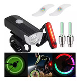 Luz Bicicleta Recargable Luces Delantera Led Luces Ciclismo Color Negro