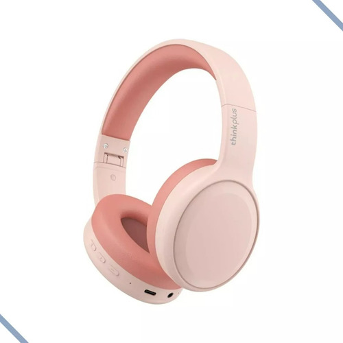 Fone Dobrável Bluetooth Sem Fio Th30 Lenovo Academia Treino Cor Rosa