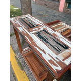 Mesas De Arrime Madera Maciza Reciclada Vintage Rusticas