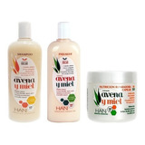 Shampoo + Acondicionador + Baño Crema Han Avena Y Miel  - 3c