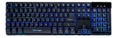 Teclado Ergonomico Usb Pc Multimedia Led Gamer Español Vorago Game Factor Anti-ghosting