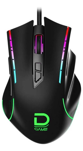 Mouse Gamer Usb Luz Rgb Engomado 7 Botones 12000 Dpi Dgame