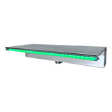 Cascata Inox Embutir Longa 80cm Led Rgb Piscina Inox 316