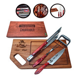 Kit Churrasco 5 Peças Tabua Tramontina Polywood Caixa C Nome