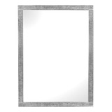 Espejo Decorativo Elegante Rectangular Moderno 71 X 51 Cm Marco Plateado