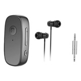 Bluetooth Music 3.5mm Aux Adaptador De Negro Con Audífono