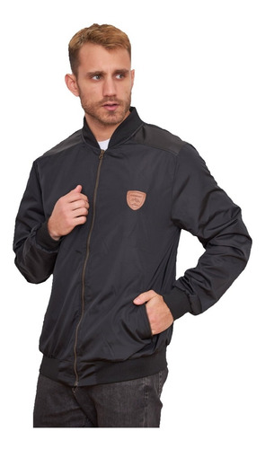 Campera Hombre Rompevientos Impermeable Con Cuerina Cart 771