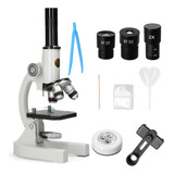 Microscopio Monocular 64x-2400x Para Niños De Primaria, Cien