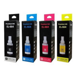 4 Tinta Premium Dye Para Epson T 664 70 Ml Colores