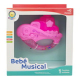 Brinquedo Bebê Musical Chocalho Barquinho Rosa