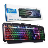 Teclado Gamer Rgb Usb Semi-mecânico Acabamento Metal Bk-g200