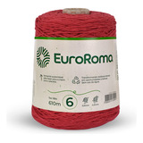 Kit Barbante Euroroma Vermelho 600g Fio Nº6 - 5 Und