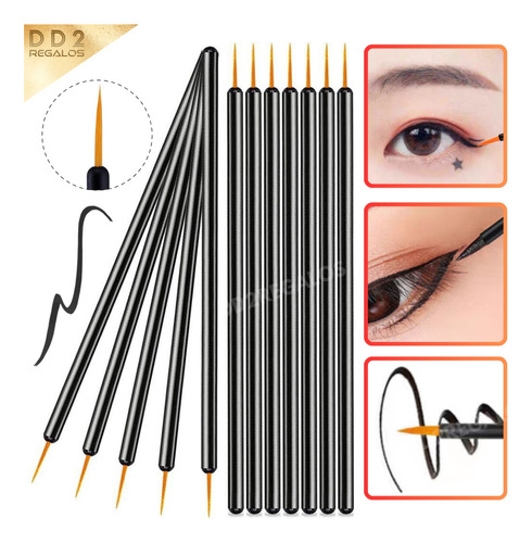 20 Pincel Liner Descartable Para Labios Y Ojos Maquillaje