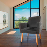 Cadeira Nina Escritório Poltrona Decorativa Cinza Desenho Do Tecido Suede