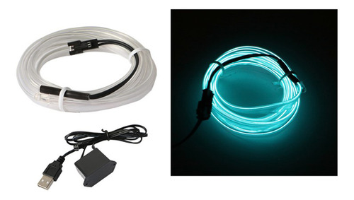 Luz De Alambre De Neón Para Coche, Alimentada Por Usb, Decor