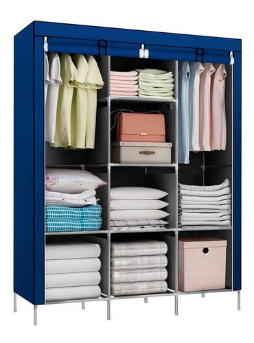 Organizador De Roupas Decoteam 28105 - Loi Brasil Tamanho G Com 8 Divisores Color Azul