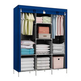 Organizador De Roupas Decoteam 28105 - Loi Brasil Tamanho G Com 8 Divisores Color Azul